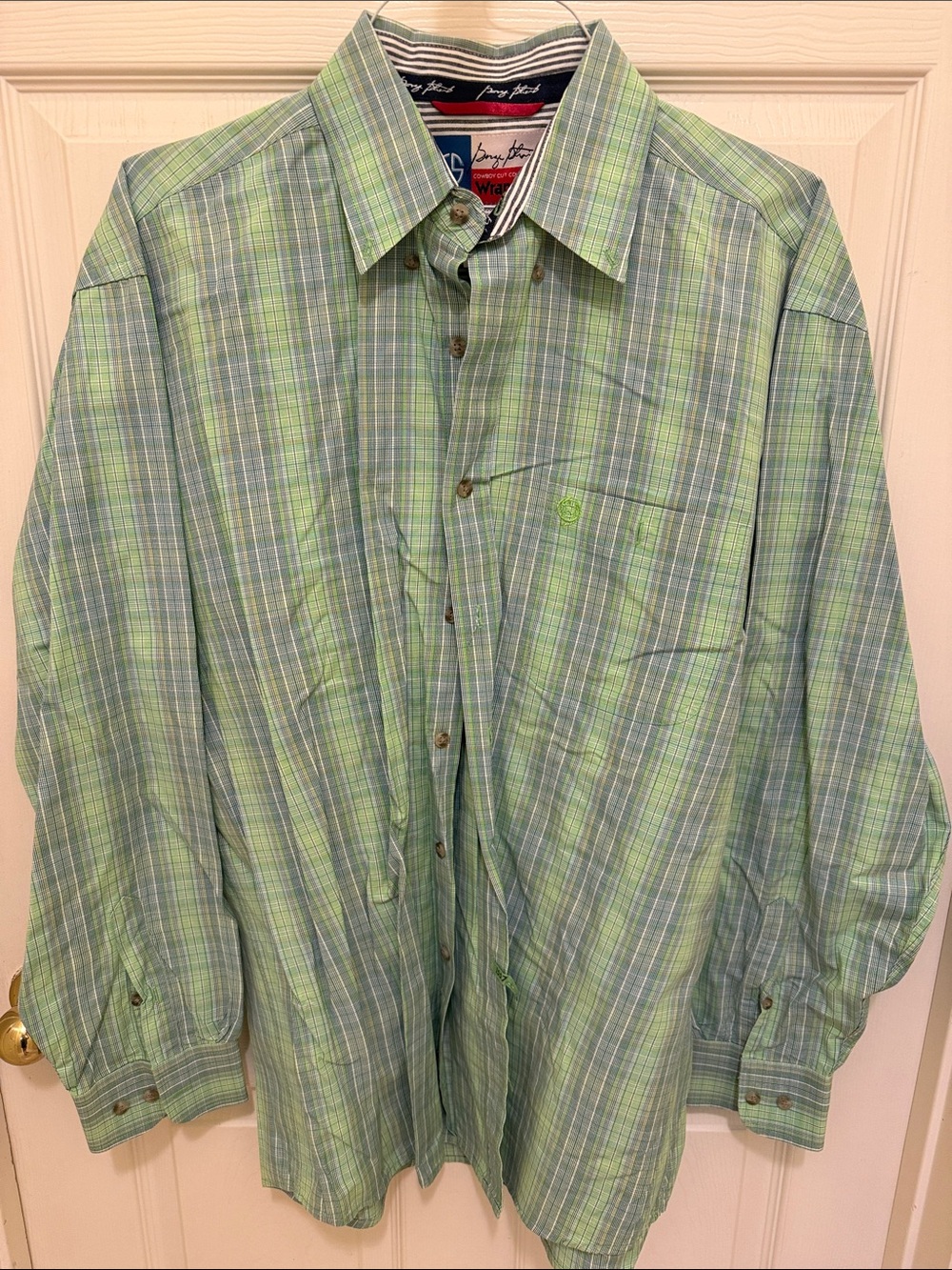 Wrangler Navy, Red and White Label Detail Shirt